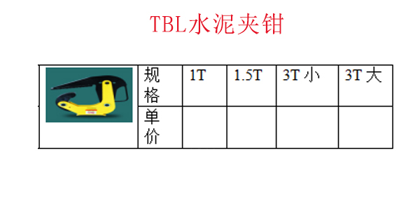 TBL水泥夹钳