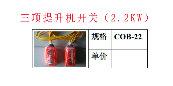 三项提升机开关四钮（带