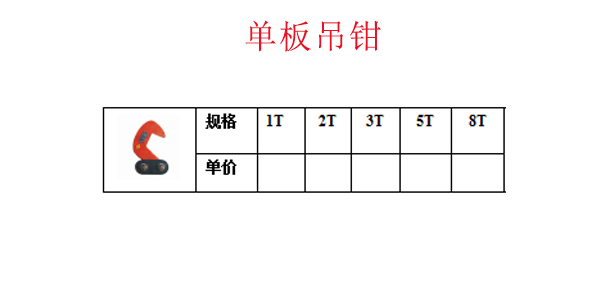 单板吊钳