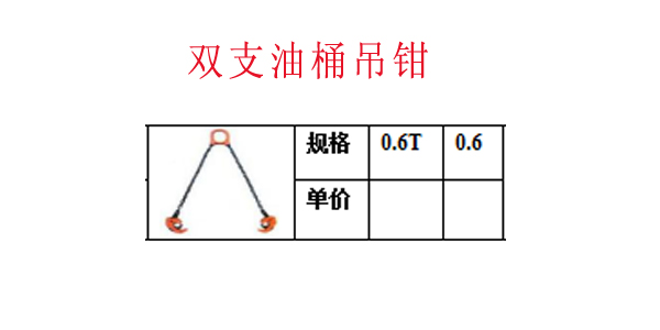 双支油桶吊钳