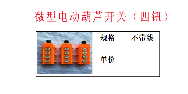微型电动葫芦开关（四钮
