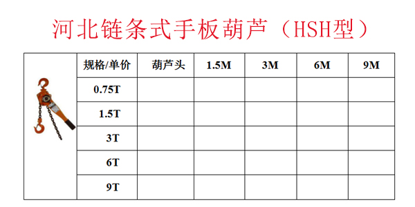 河北链条式手板葫芦（HSH型）