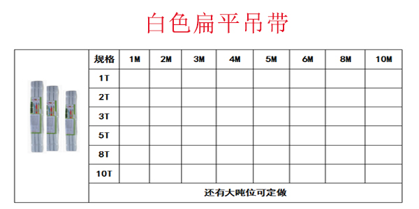 白色扁平吊带