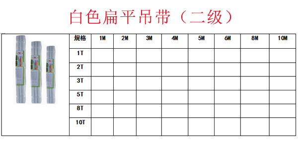 白色扁平吊带（二级）