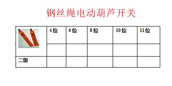 钢丝绳电动葫芦开关